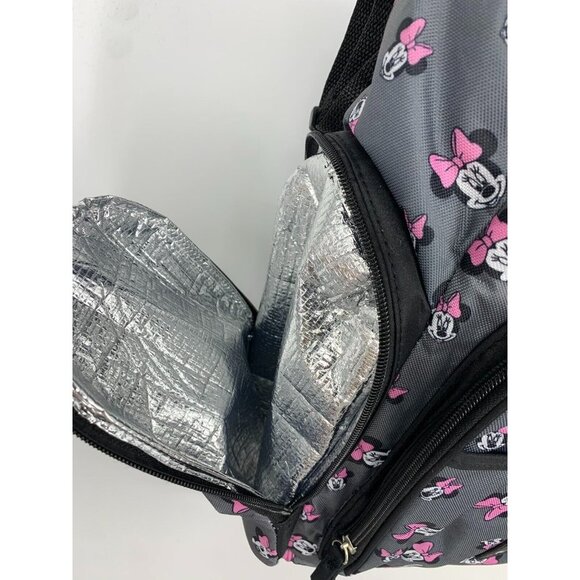 Disney Minnie Mouse Multi-Piece Diaper Baby Back Pack Set Insulated 9 Pocket New - Picture 7 of 9